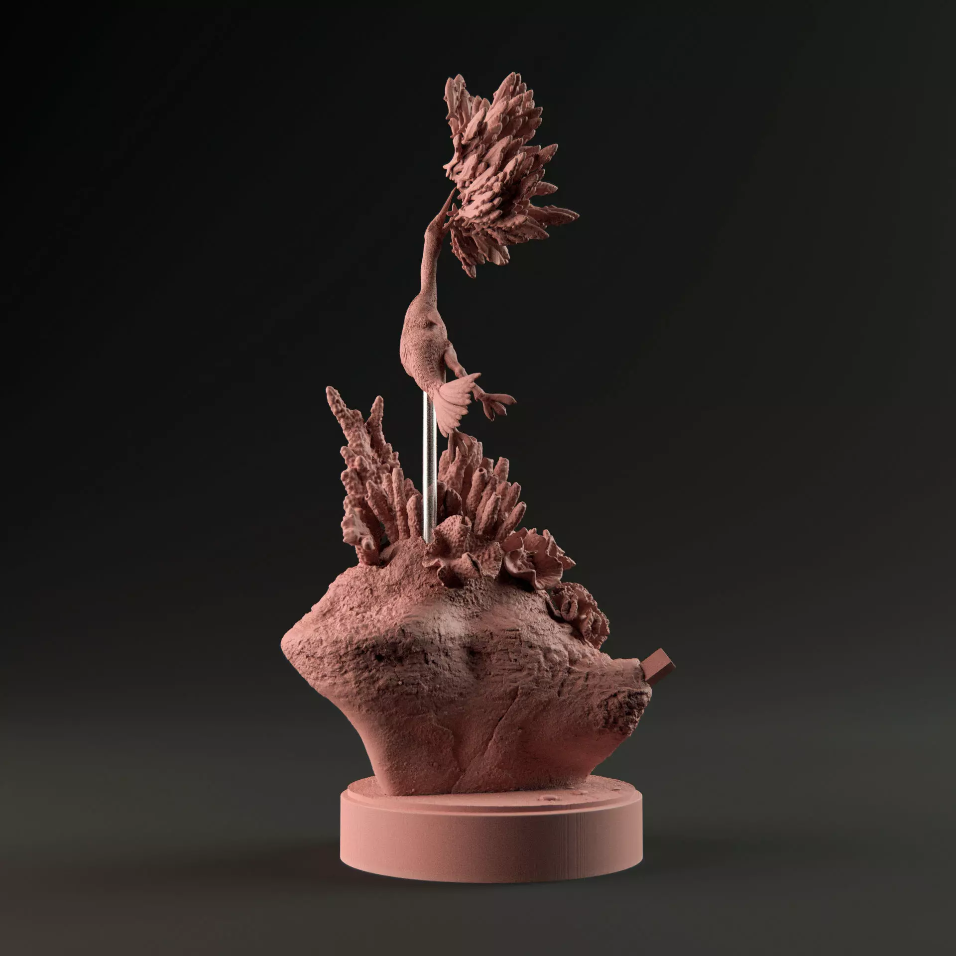 Hesperornis hunting 1-35 scale pre-supported prehistoric bird 3D print model_0