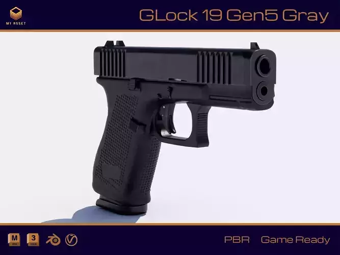 GLock 19 Gen5 3D model GLock 19 Gen5 3D model