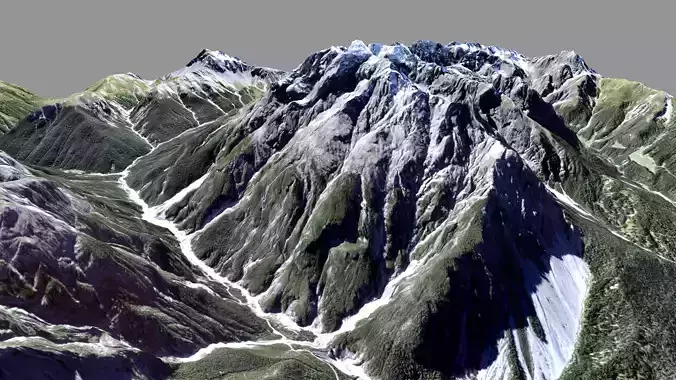 Mountain landscape Piz Zuort Switzerland 3D model