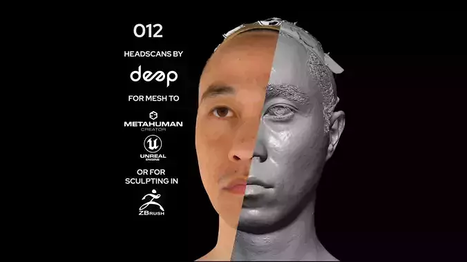 Asian Male 30s head scan 012 3D model