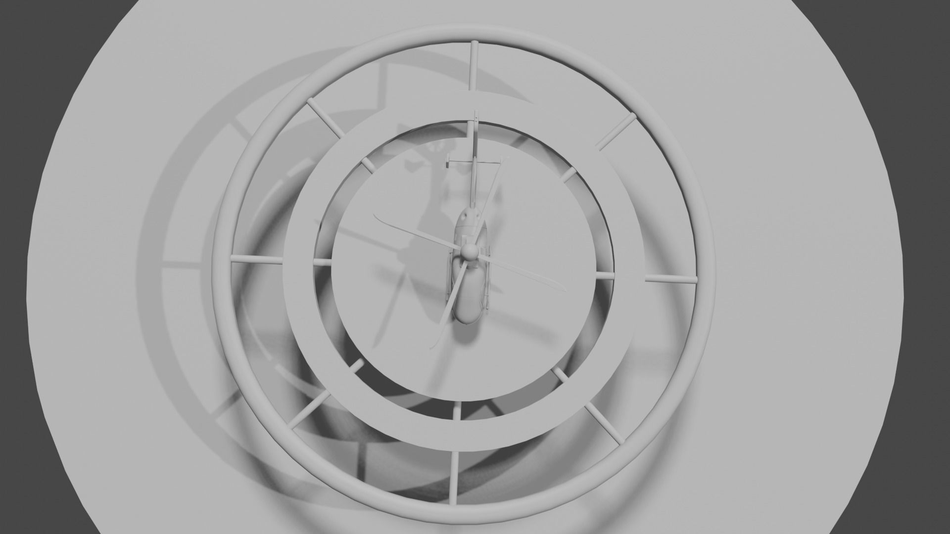 Helicopter with helipad  Low-poly 3D model_10