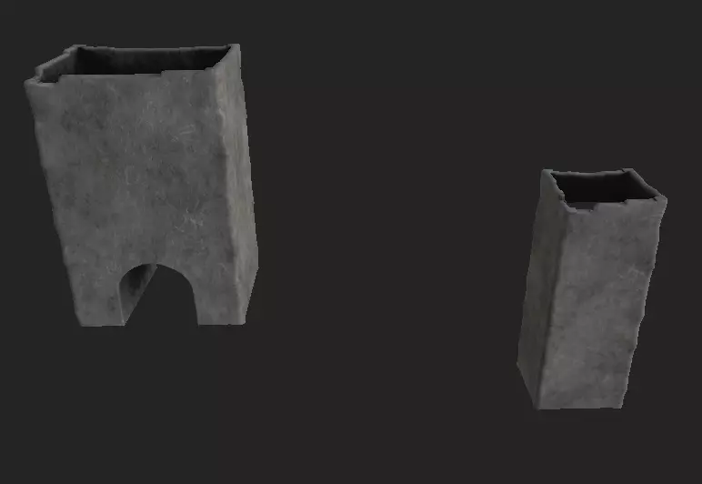 Concret Wall Low-poly 3D model_0