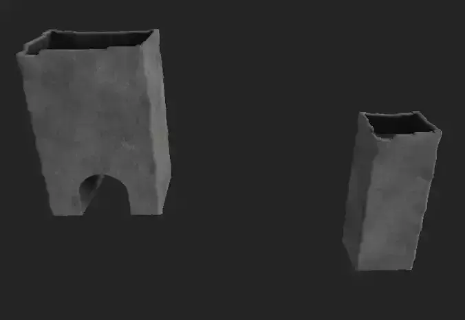 Concret Wall Low-poly 3D model