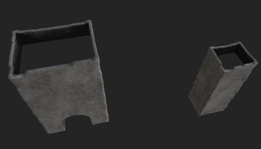 Concret Wall Low-poly 3D model_4