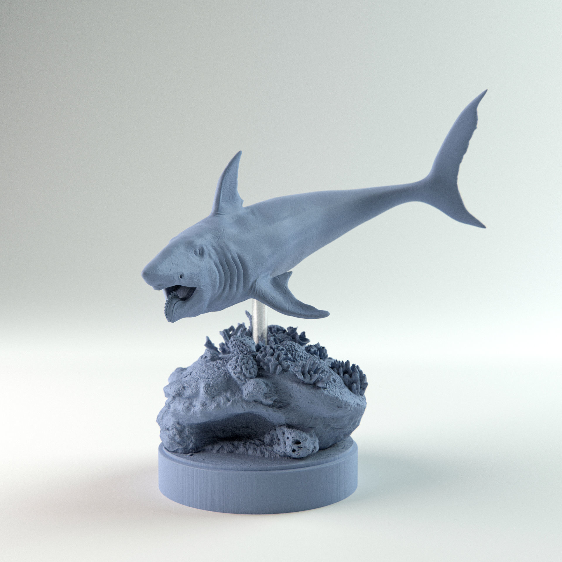 Helicoprion swimming 1-35 scale pre-supported 3D print model_3