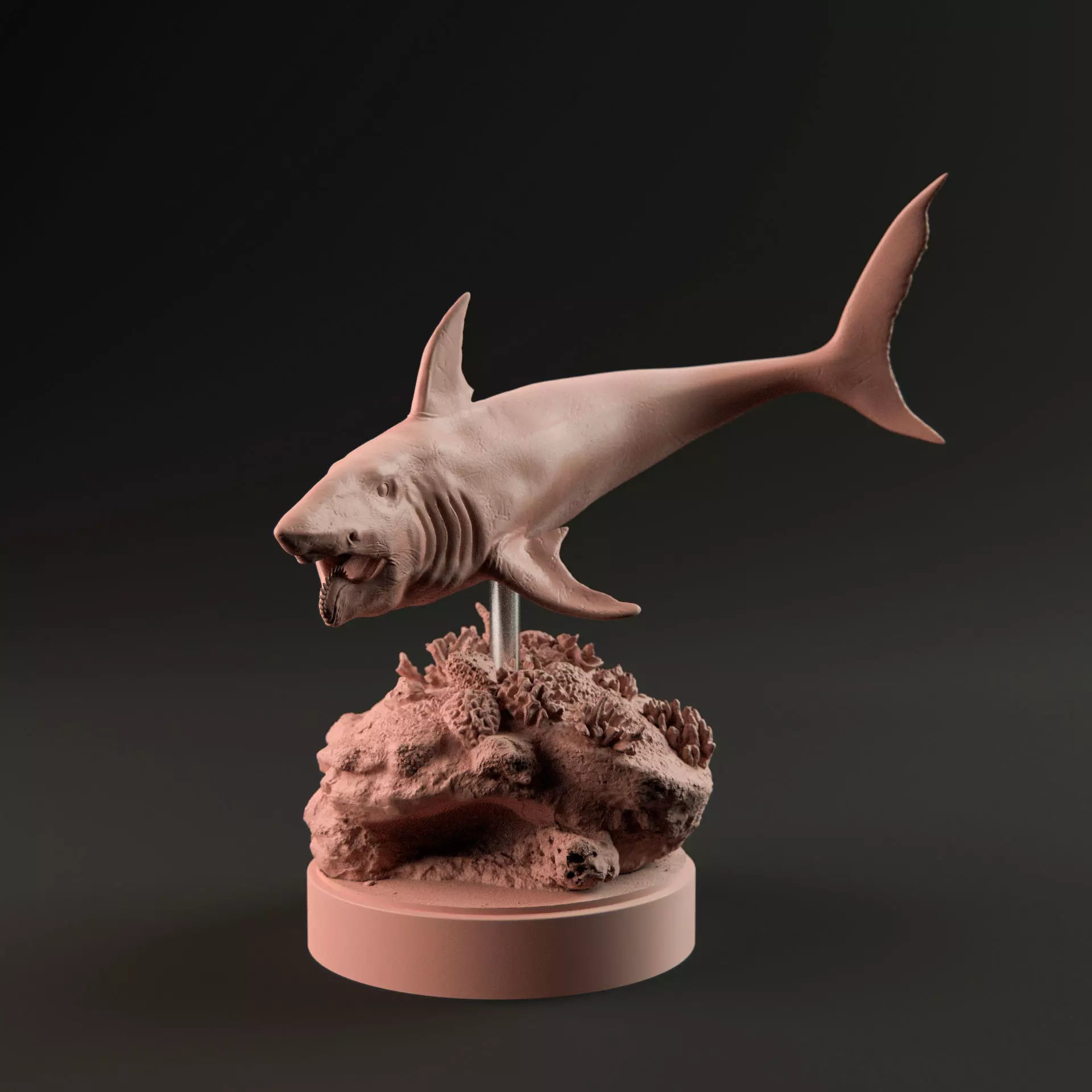 Helicoprion swimming 1-35 scale pre-supported 3D print model_0