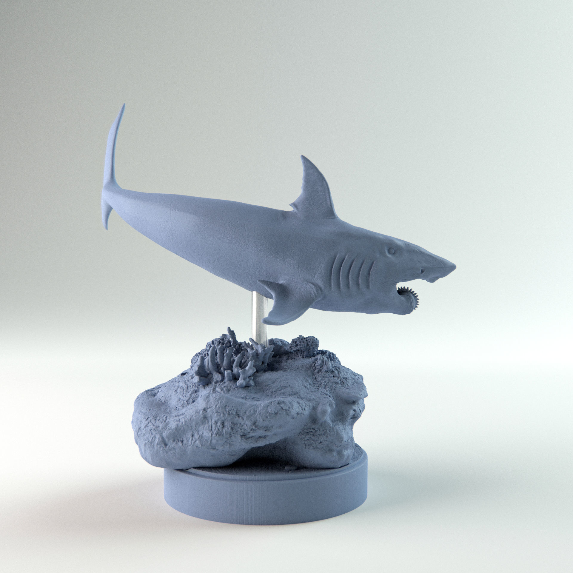 Helicoprion swimming 1-35 scale pre-supported 3D print model_8