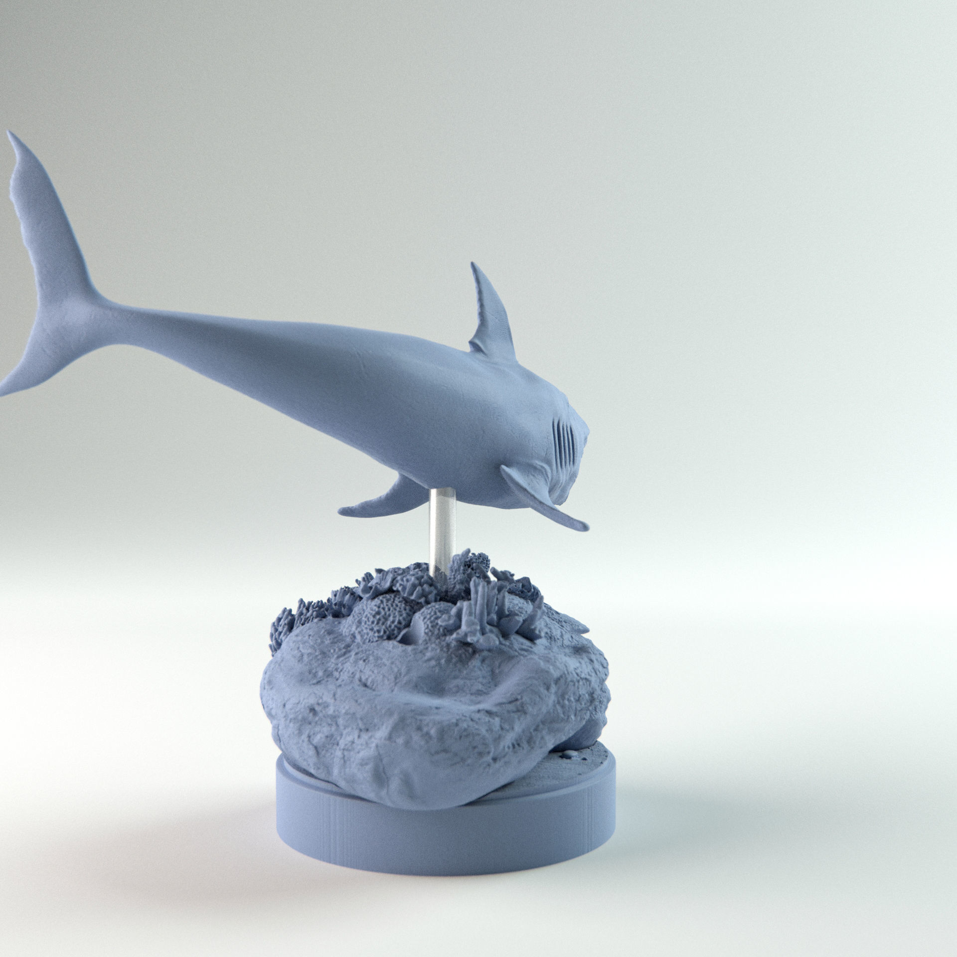Helicoprion swimming 1-35 scale pre-supported 3D print model_6