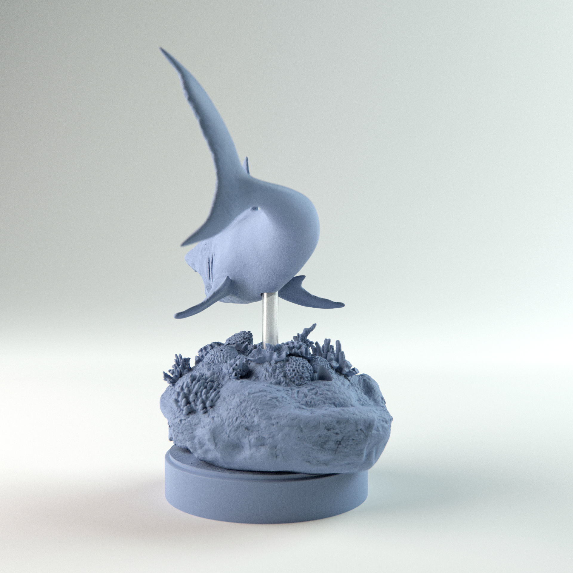 Helicoprion swimming 1-35 scale pre-supported 3D print model_4
