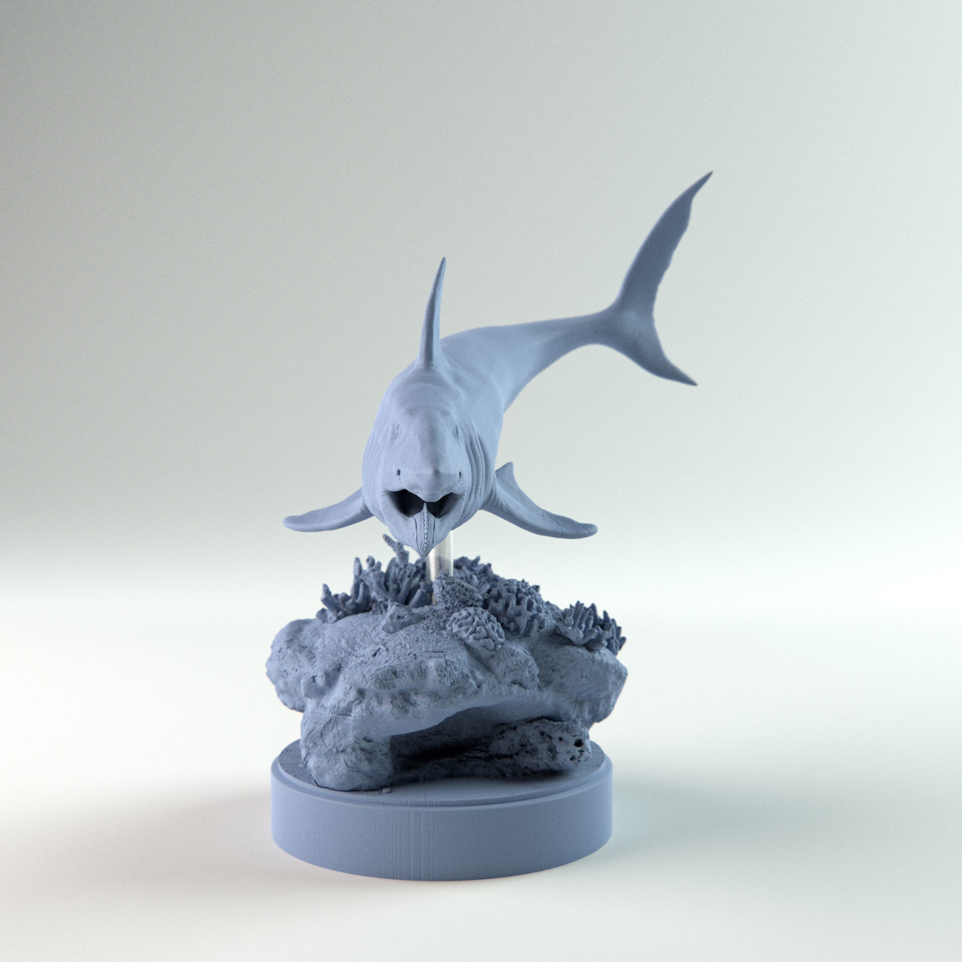 Helicoprion swimming 1-35 scale pre-supported 3D print model_2