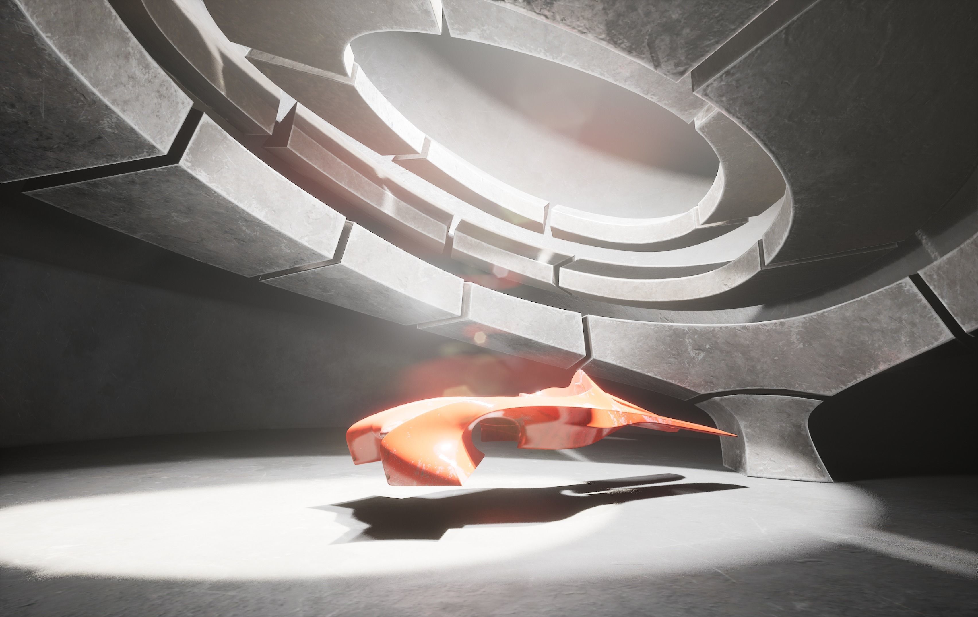 Dynamic Metal Room Low-poly 3D model_3