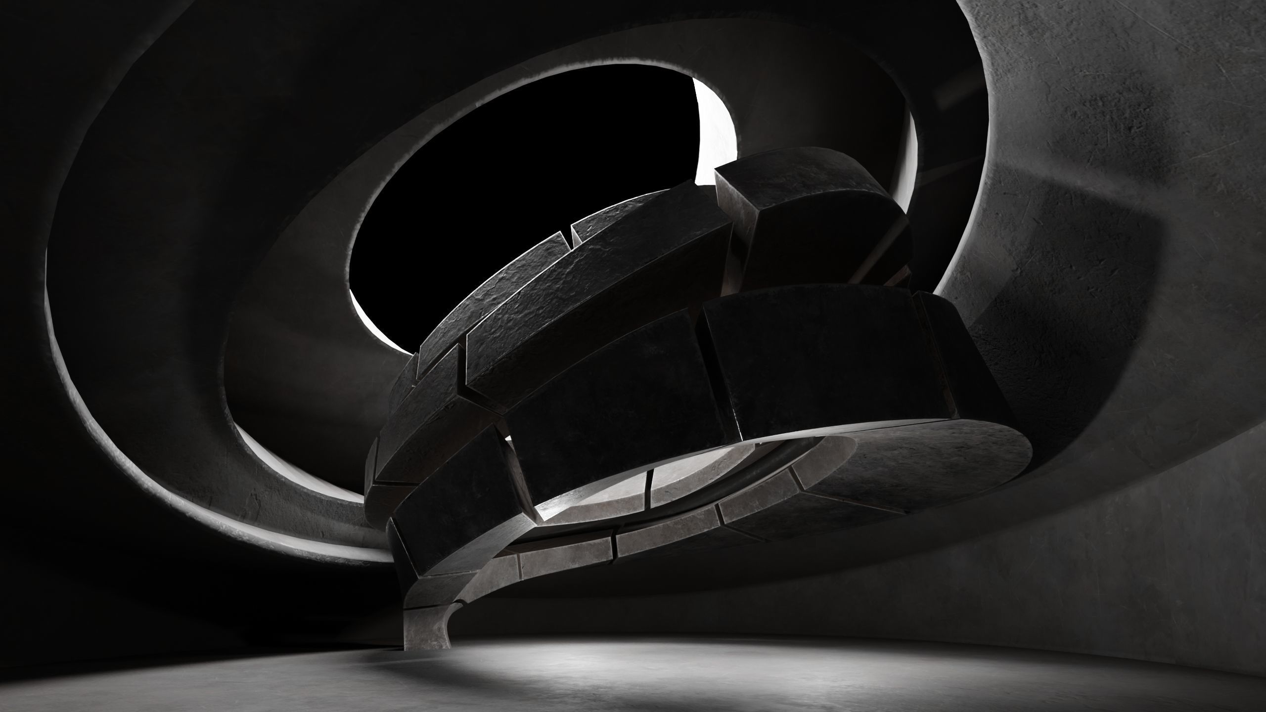 Dynamic Metal Room Low-poly 3D model_12