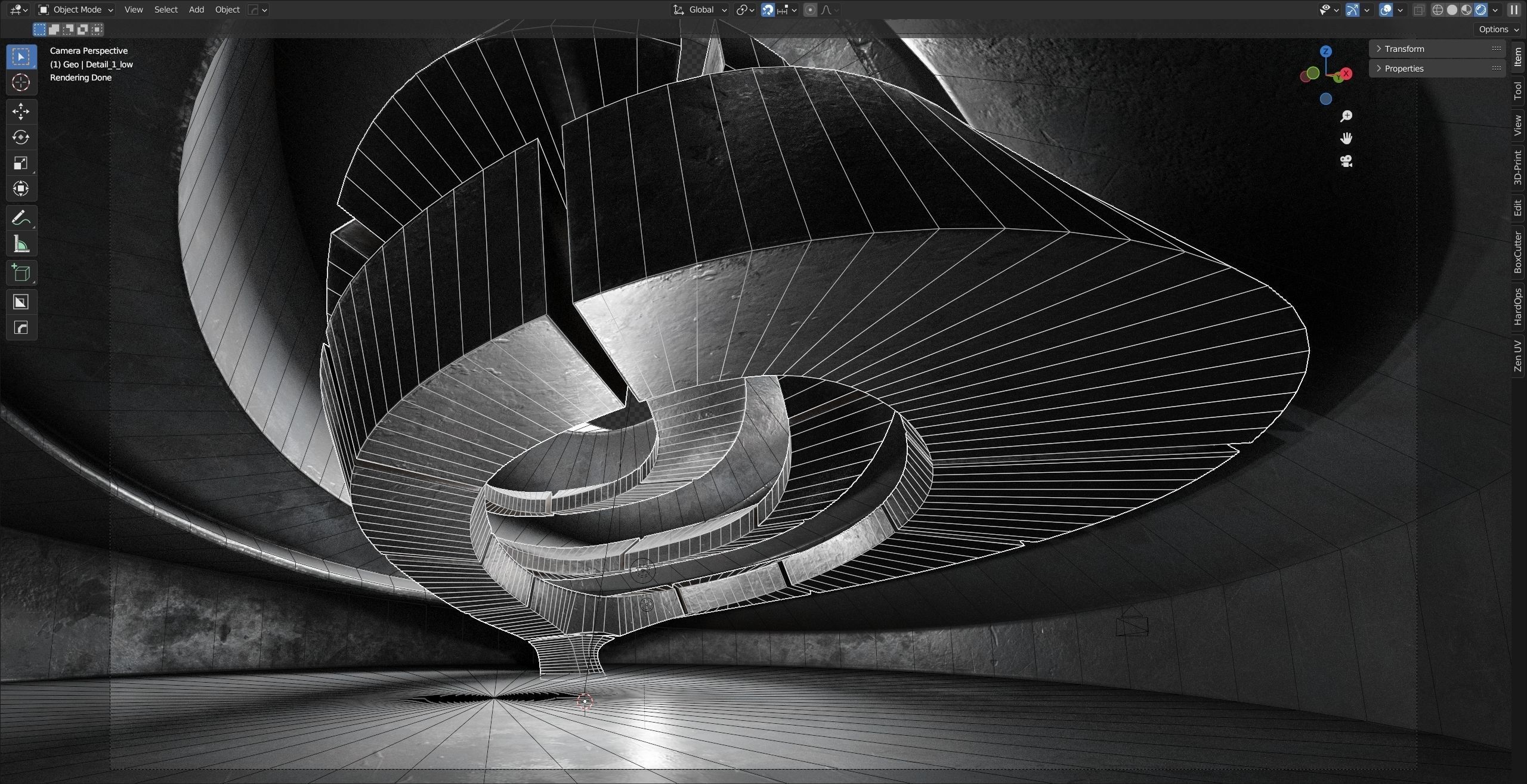 Dynamic Metal Room Low-poly 3D model_16