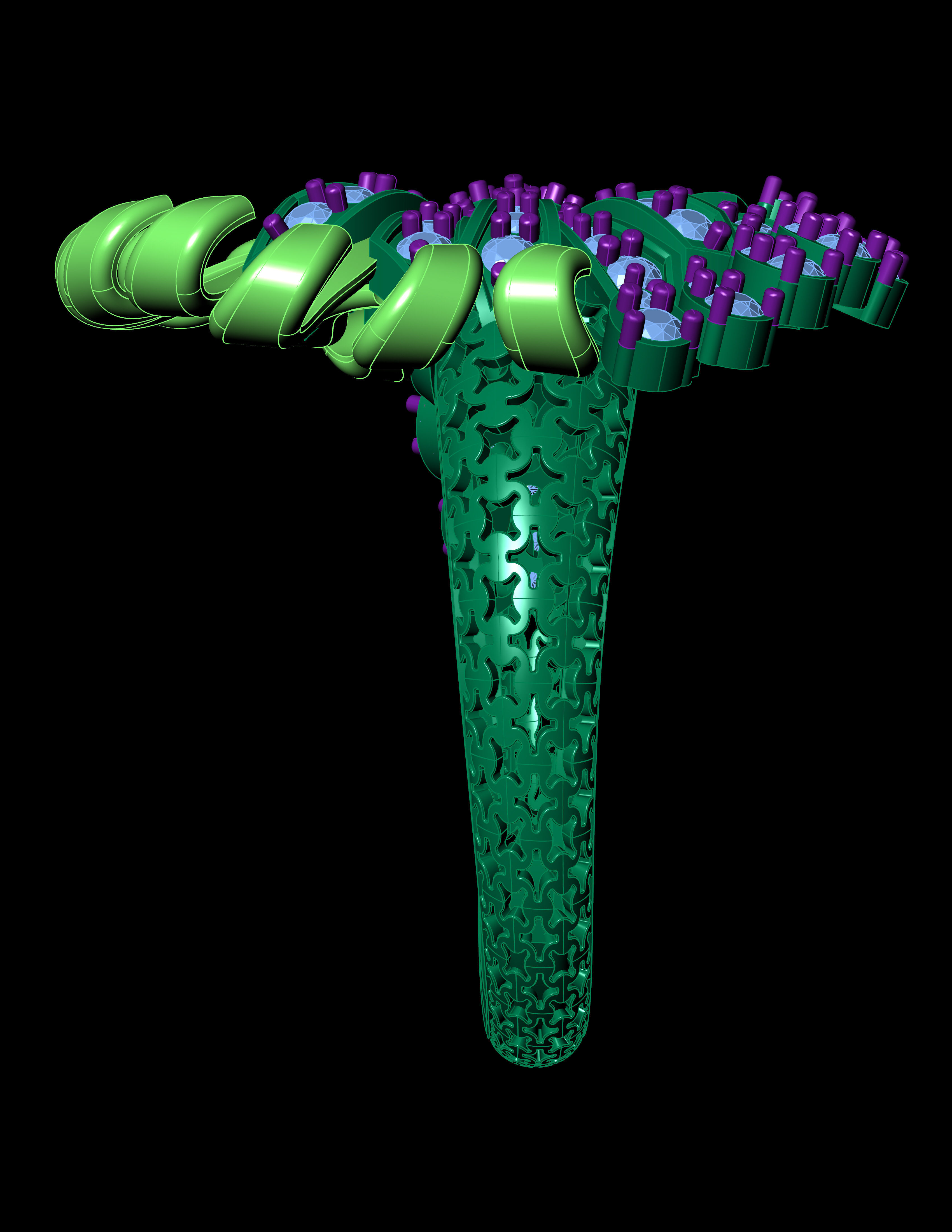 Daimond RIng With Plain Leaves Like Octopus 3D ring model 3D print model_12