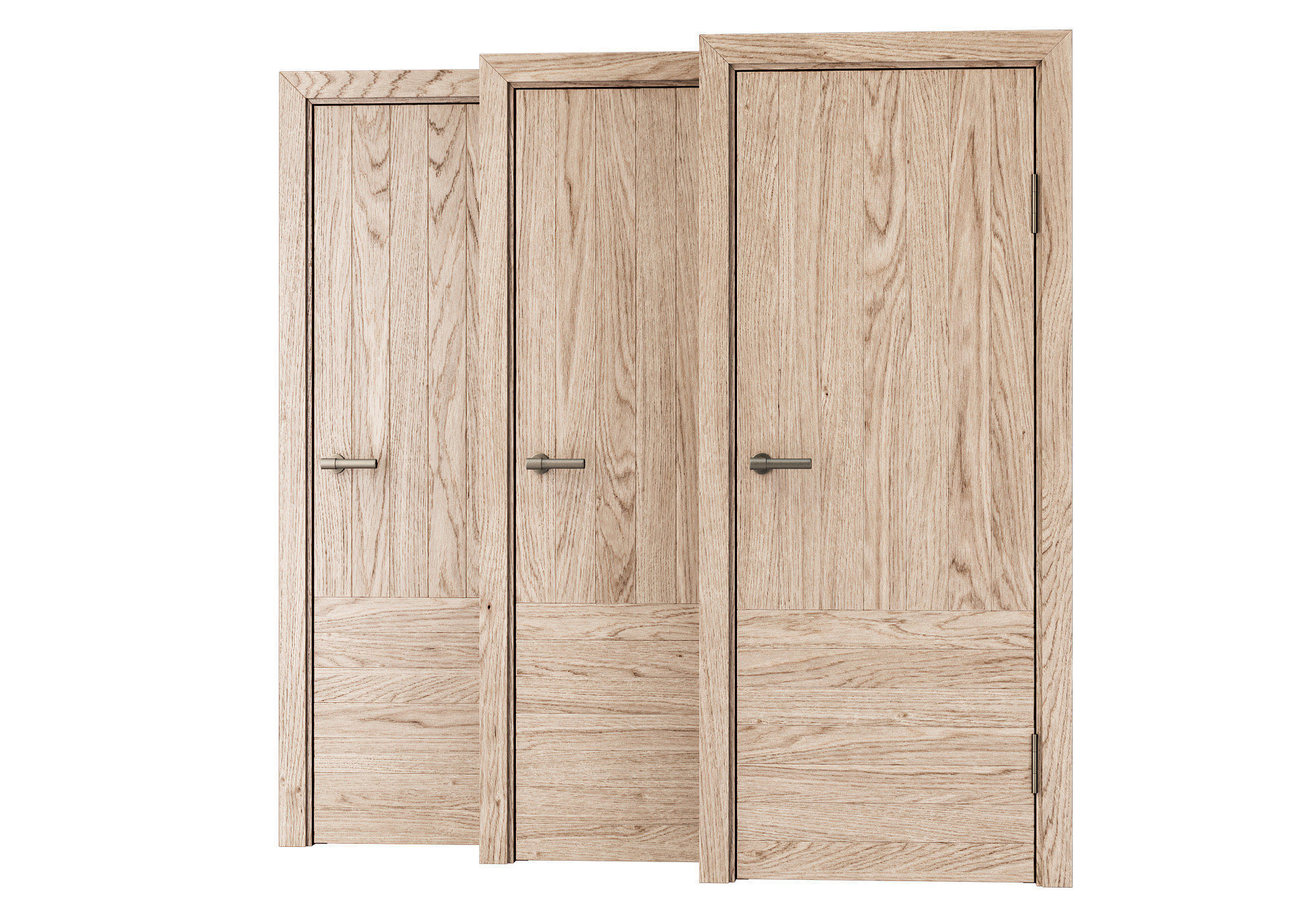 Wooden Door Set V13  3D model_1