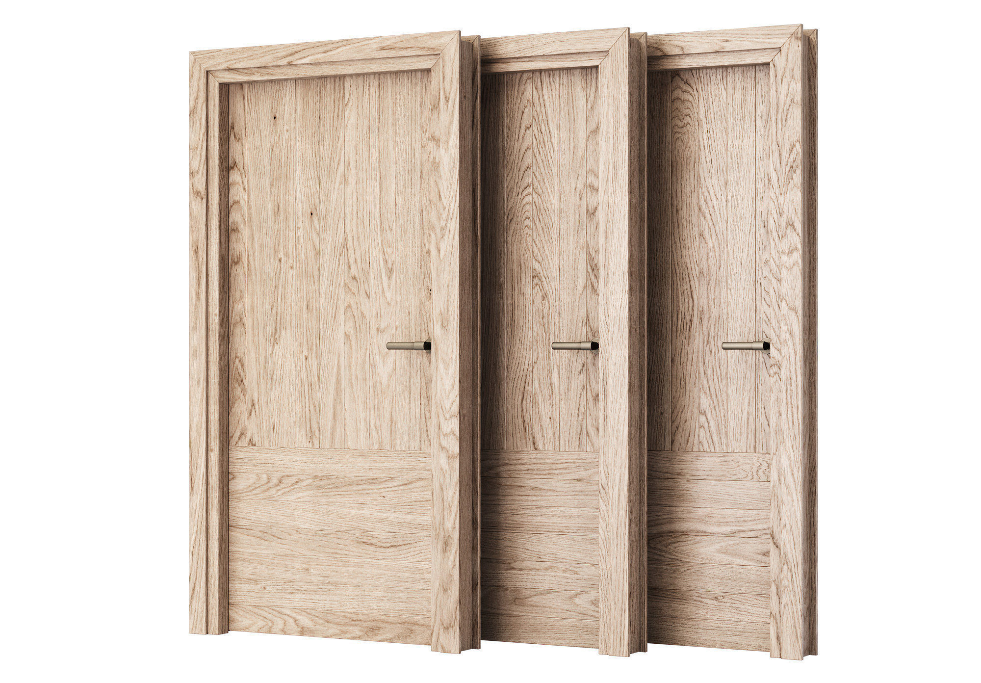 Wooden Door Set V13  3D model_4