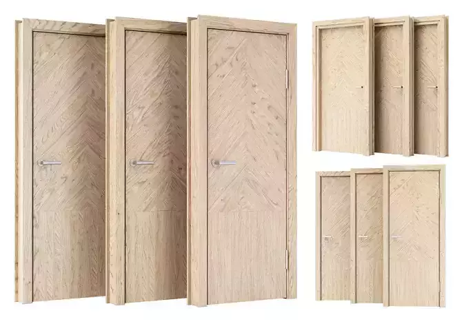 Wooden Door Set V14 