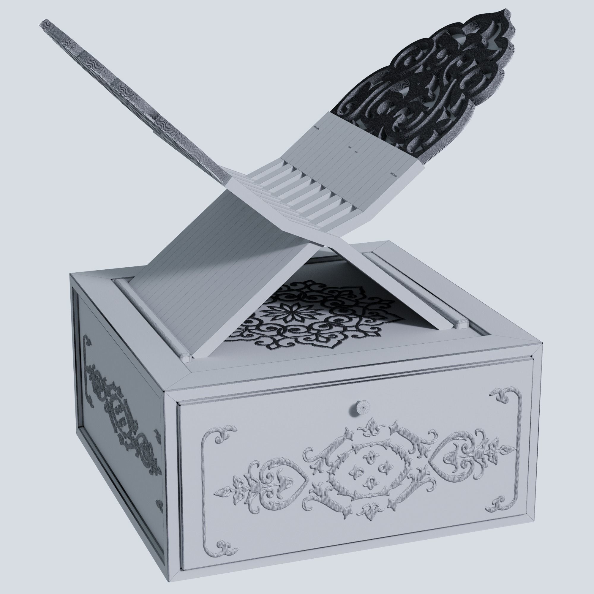 Lavh special chair for read the book 3D model_5