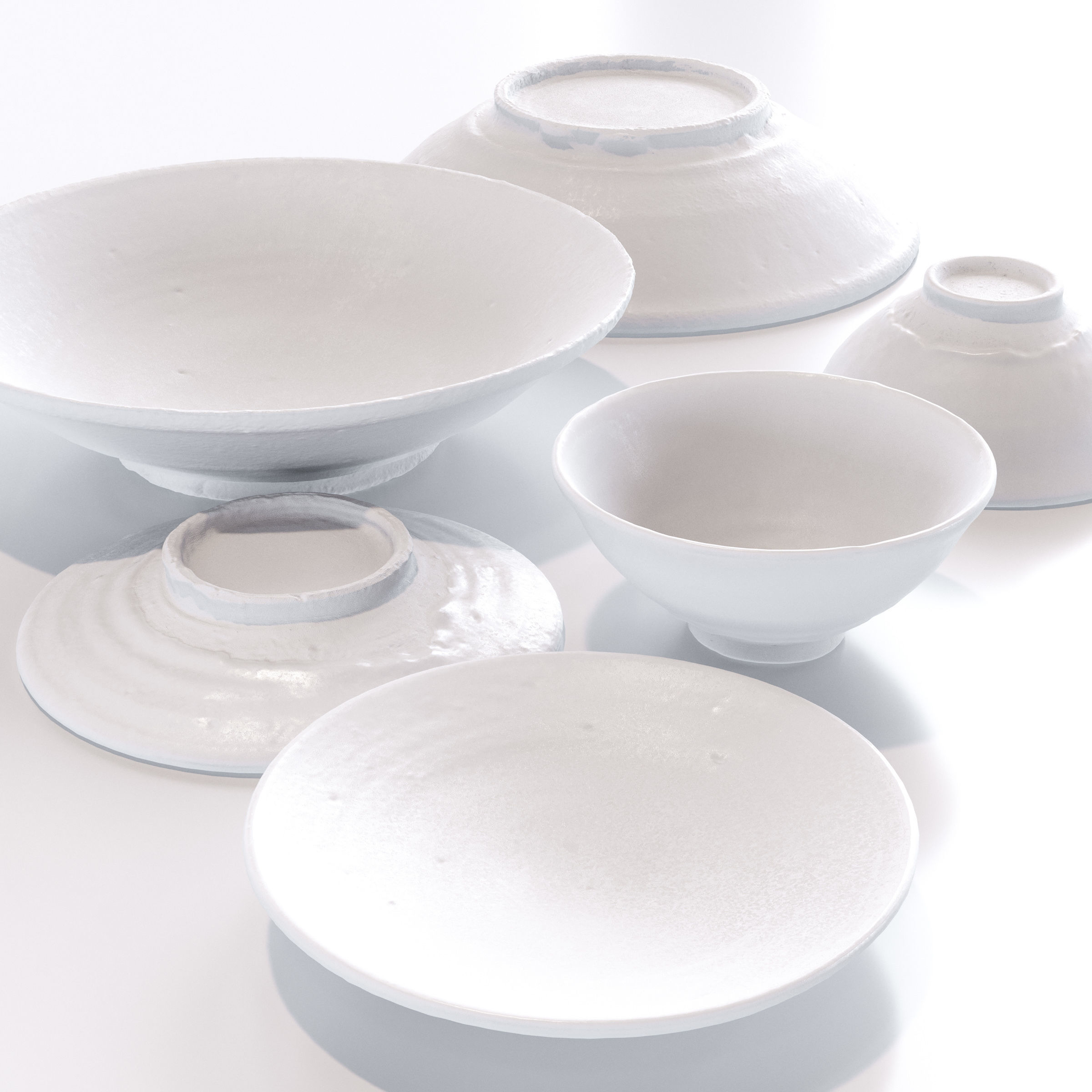 Japanese Tableware Set 8 Low-poly 3D model_1