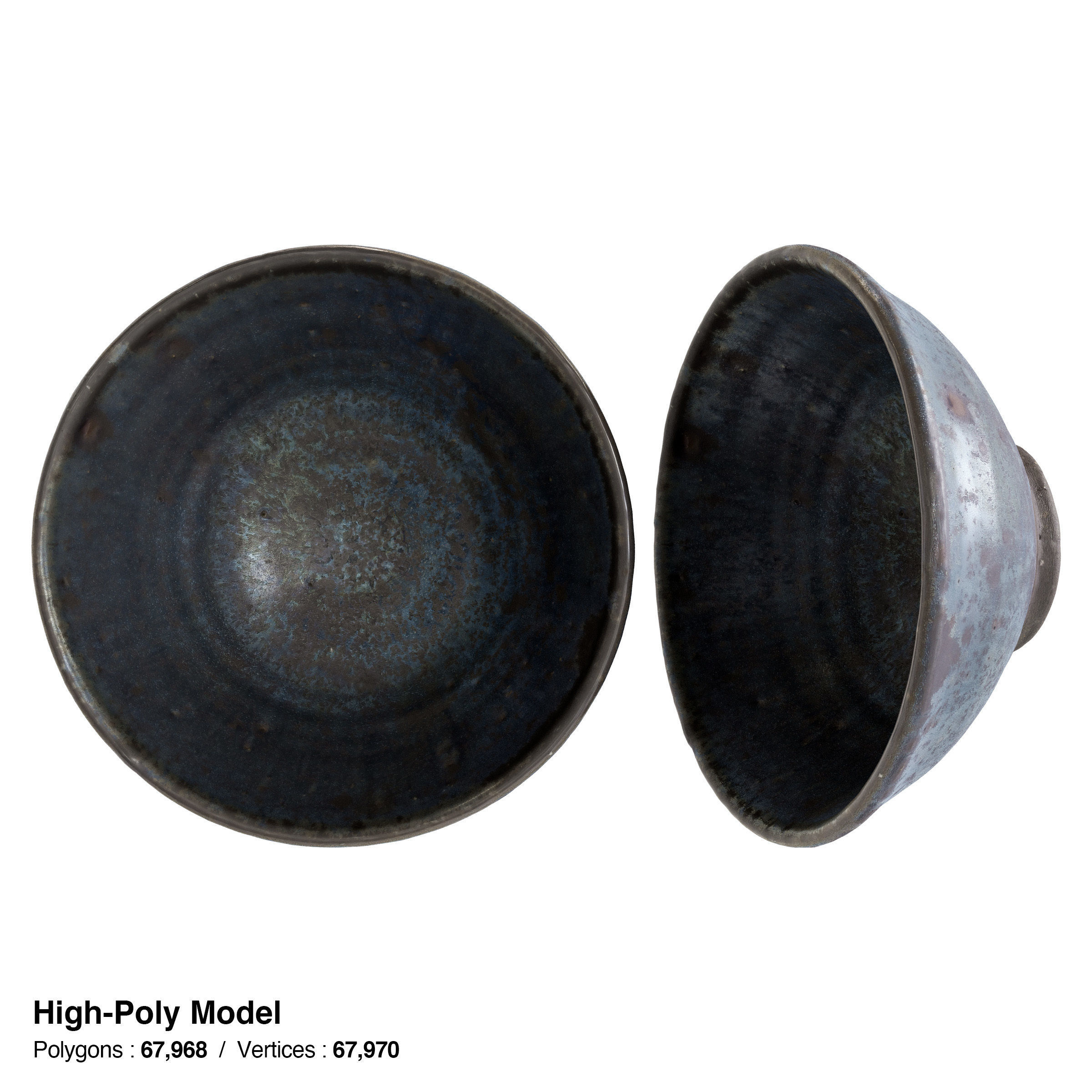 Japanese Tableware Set 8 Low-poly 3D model_6