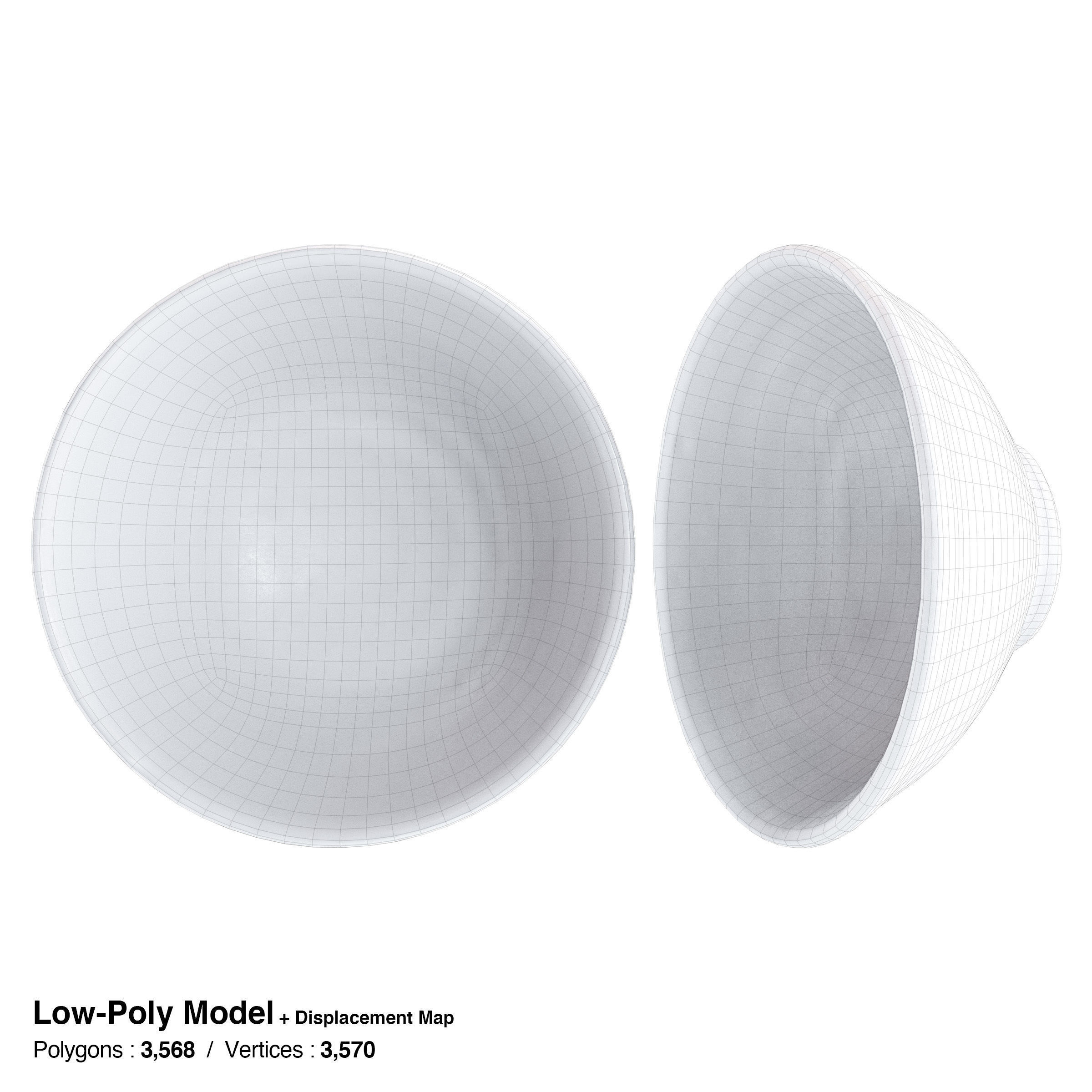 Japanese Tableware Set 8 Low-poly 3D model_4