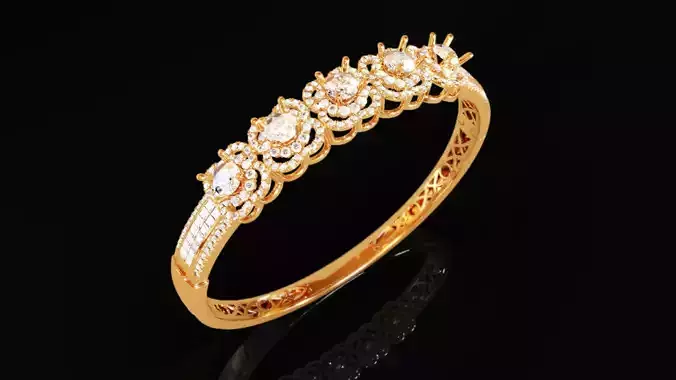 Halo diamond bangle bracelet