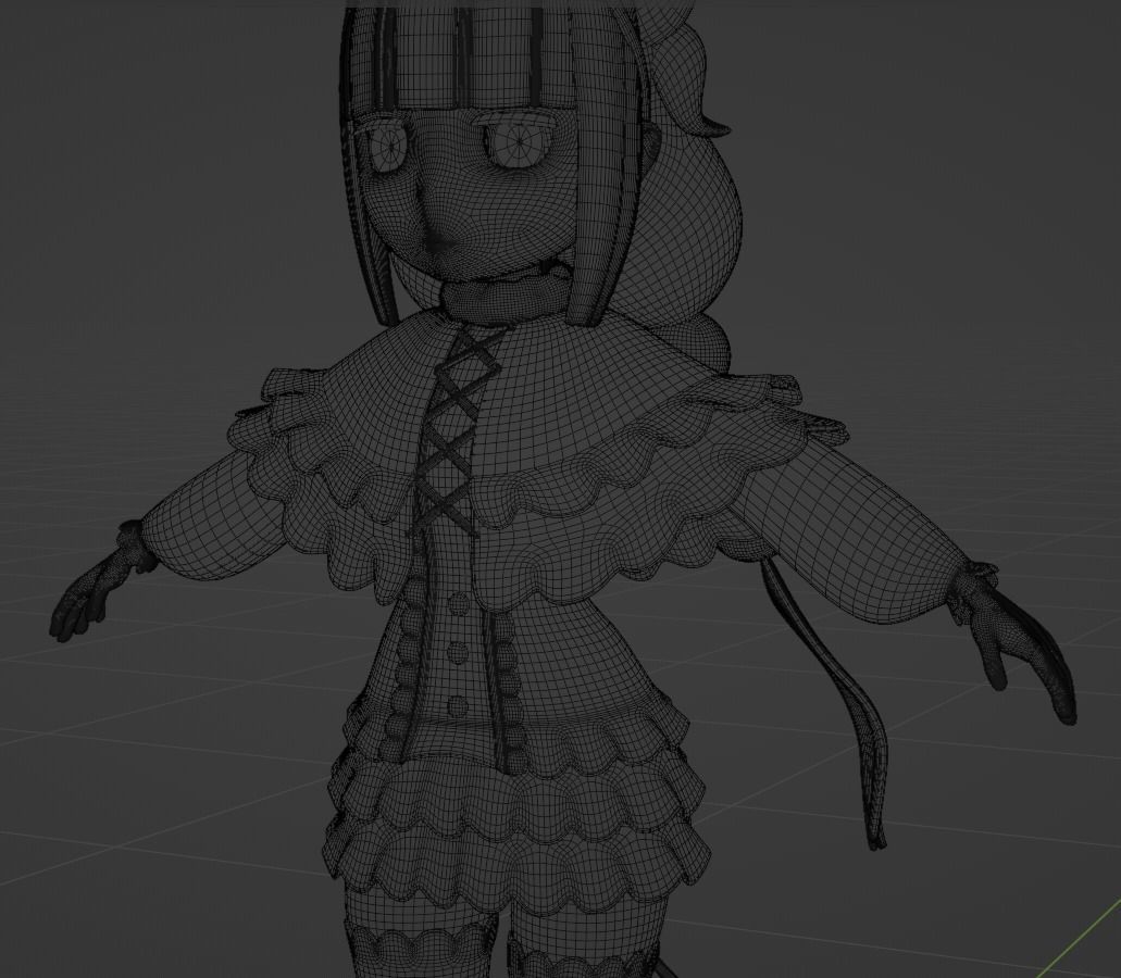 Anime Character Stylized 3d model plus anime outline model  Low-poly 3D model_6