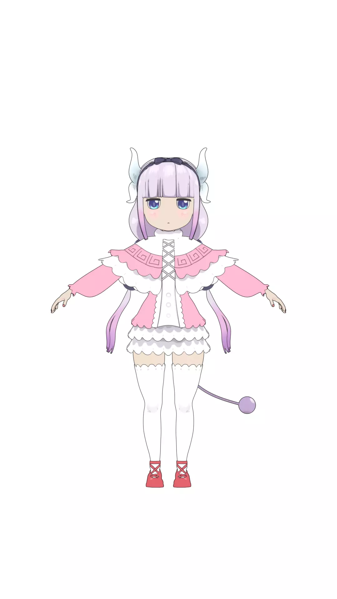 Anime Character Stylized 3d model plus anime outline model  Low-poly 3D model_0