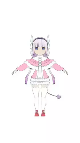 Anime Character Stylized 3d model plus anime outline model  Low-poly 3D model