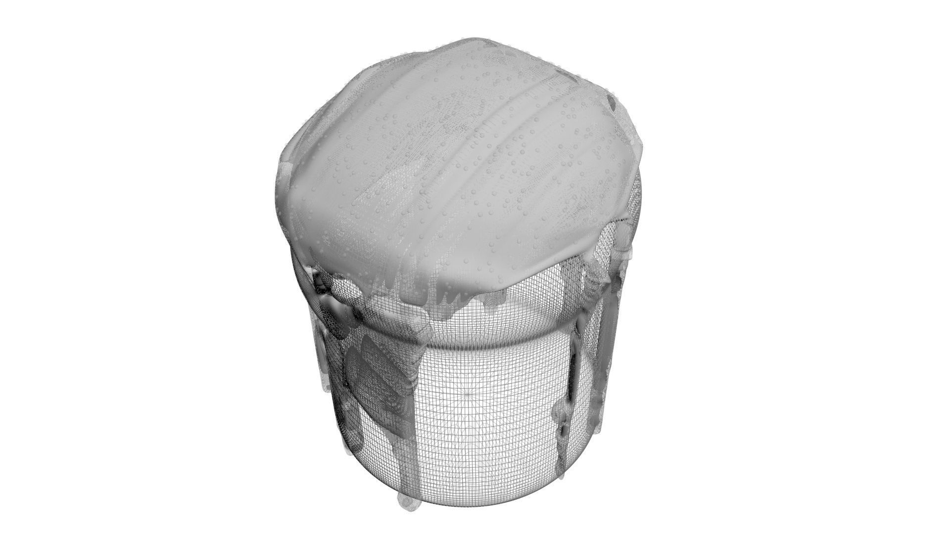 Easter Kulich With Black and White Sprinkles 3D model_19