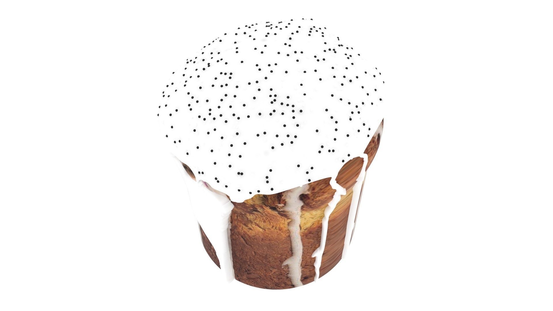 Easter Kulich With Black and White Sprinkles 3D model_11