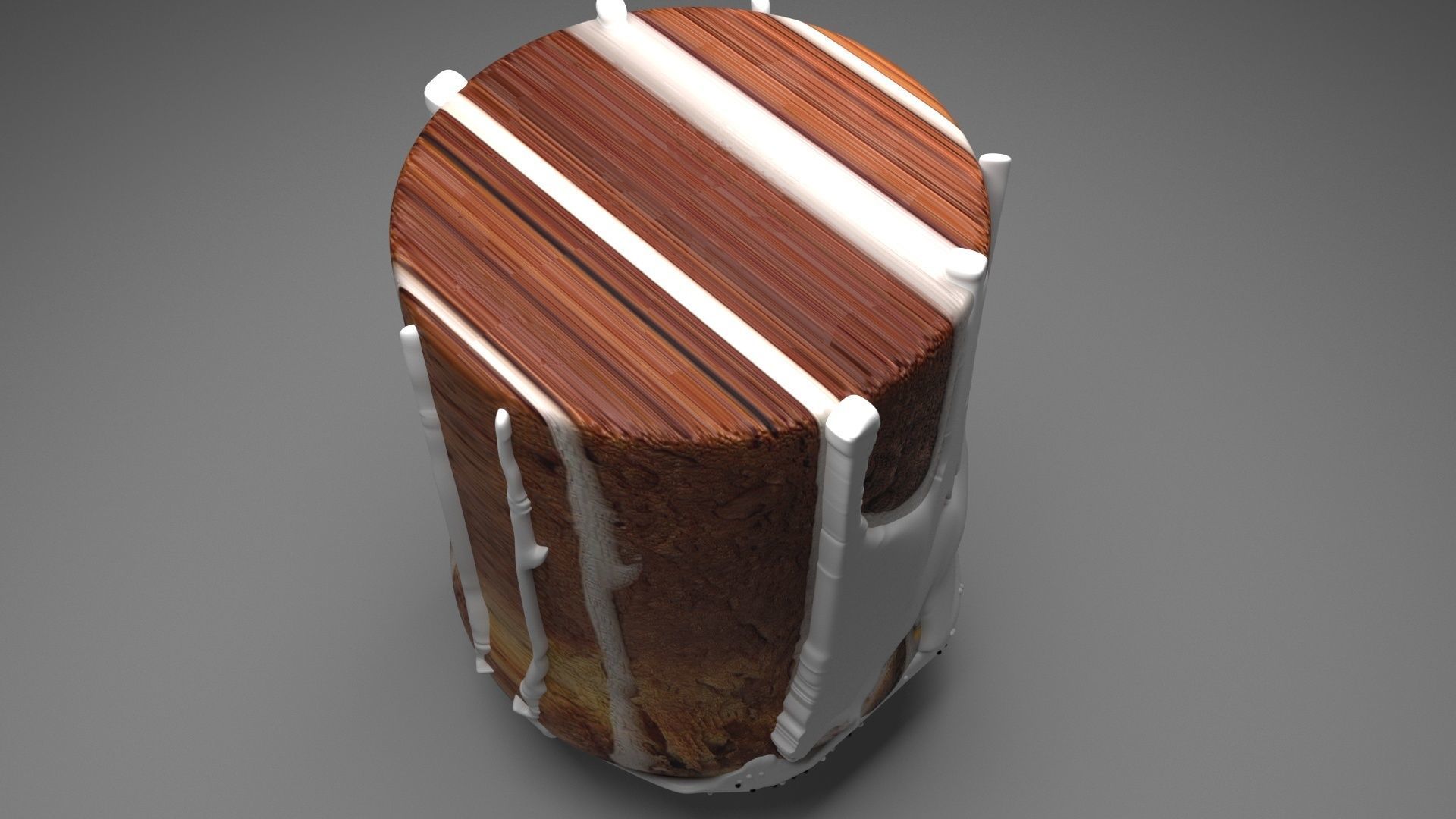 Easter Kulich With Black and White Sprinkles 3D model_5