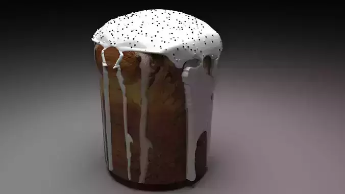 Easter Kulich With Black and White Sprinkles