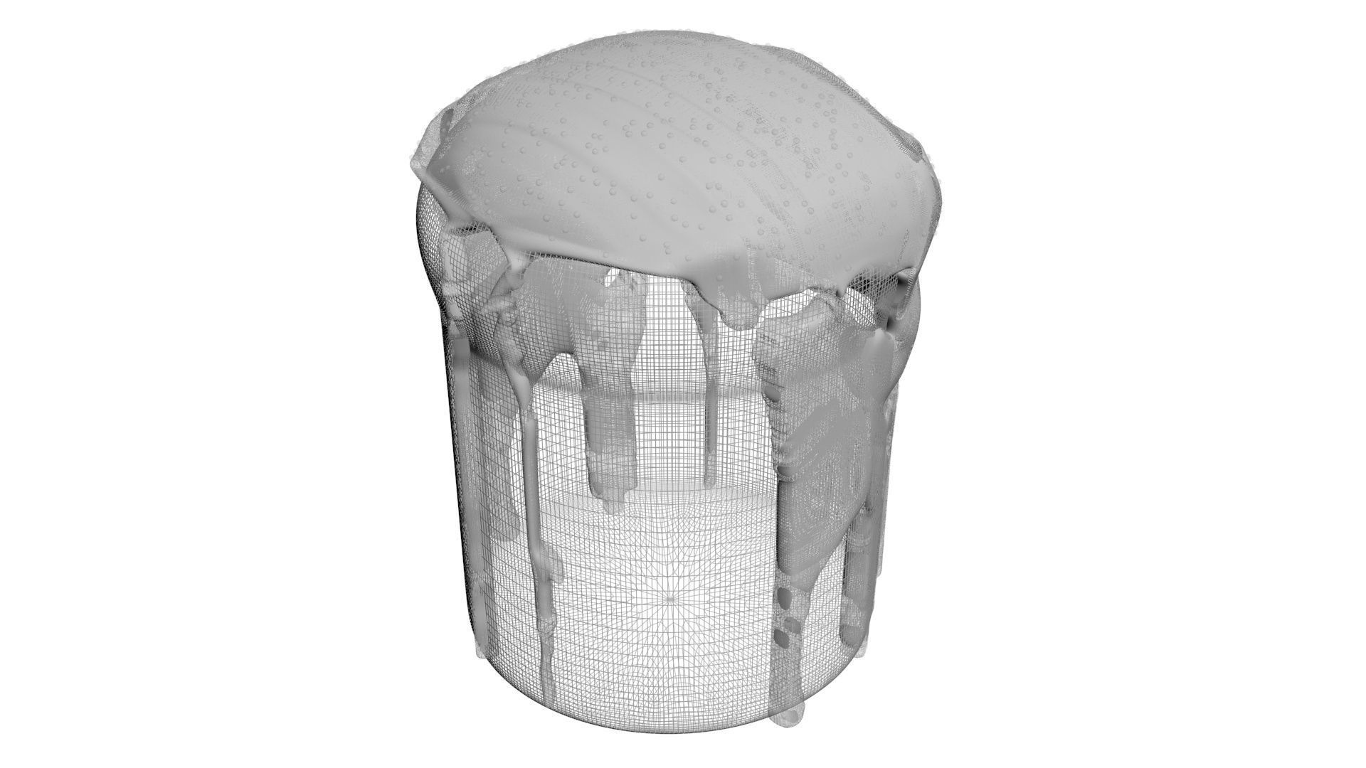 Easter Kulich With Black and White Sprinkles 3D model_15
