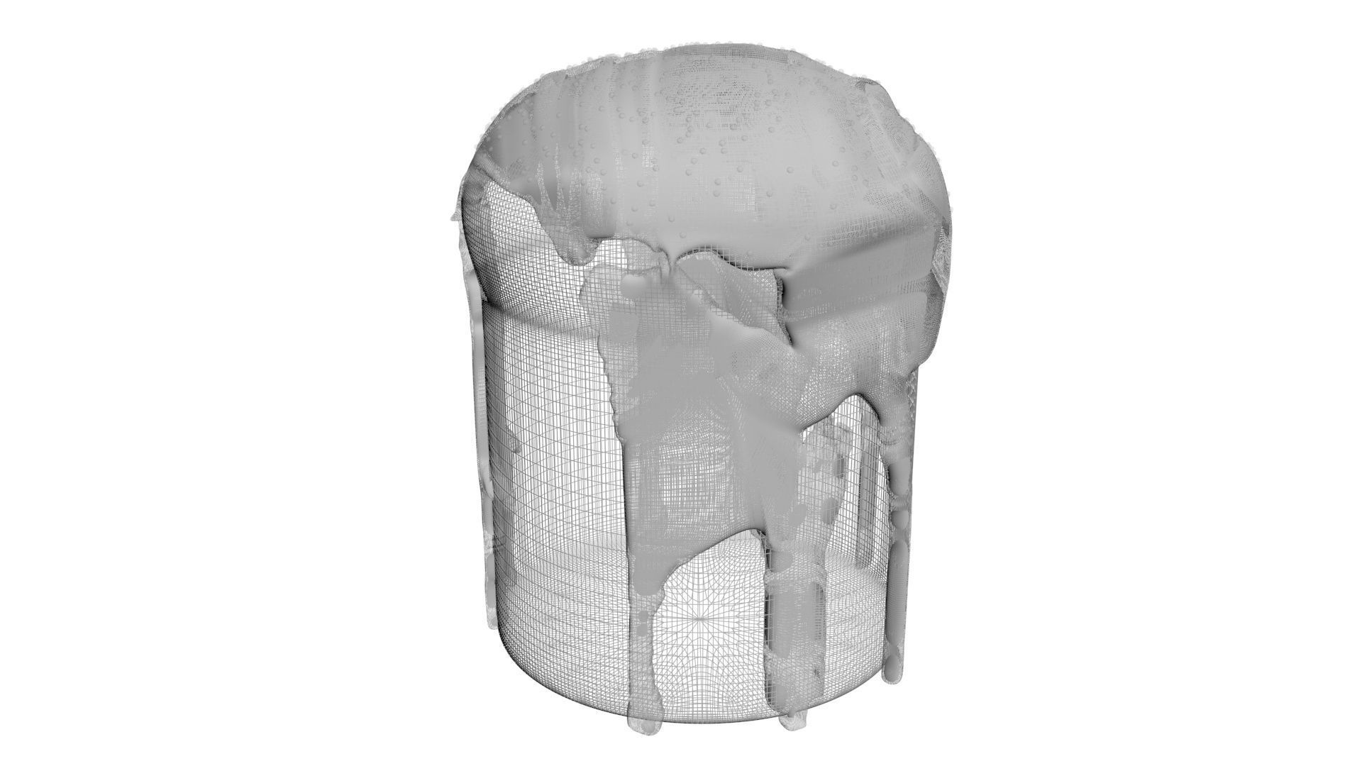 Easter Kulich With Black and White Sprinkles 3D model_20