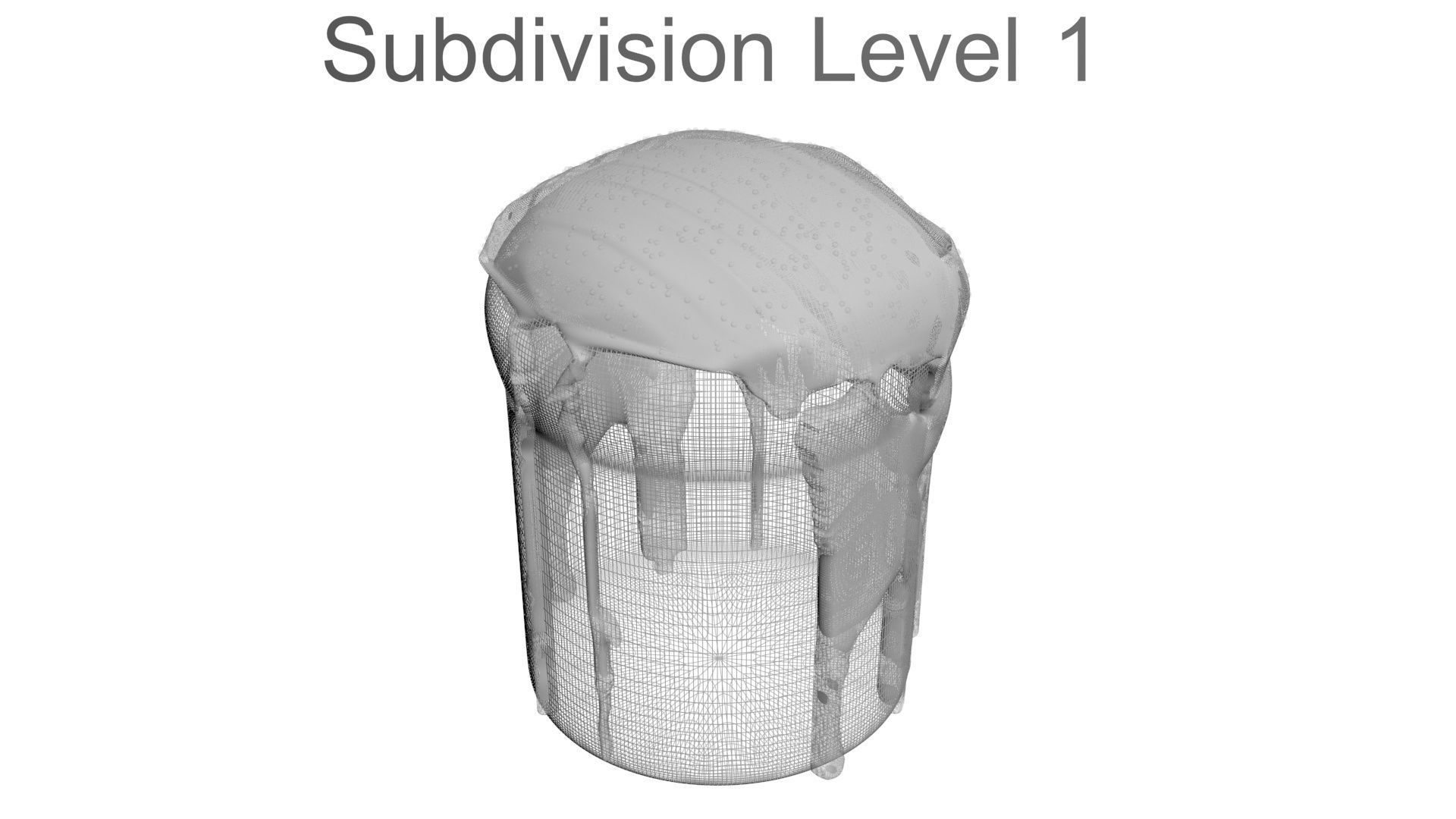 Easter Kulich With Black and White Sprinkles 3D model_24