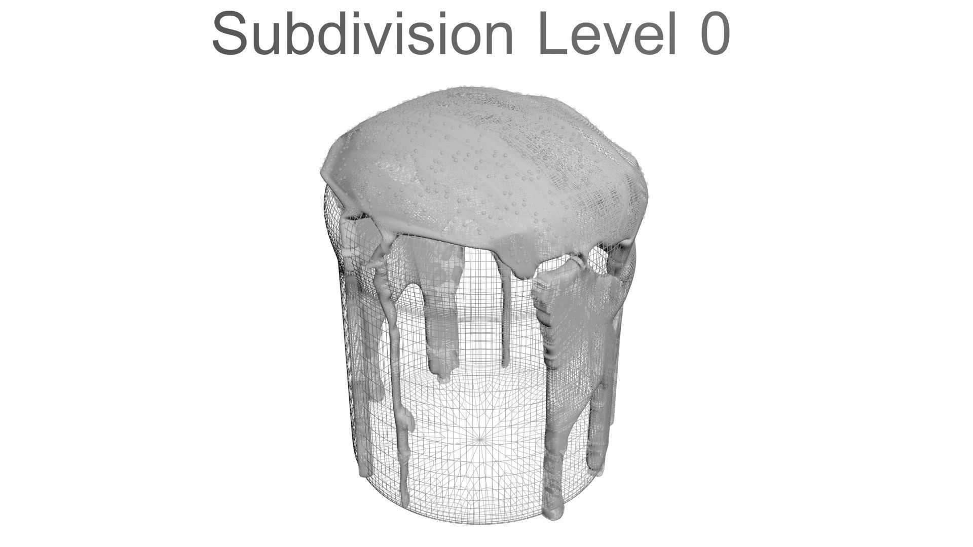 Easter Kulich With Black and White Sprinkles 3D model_25