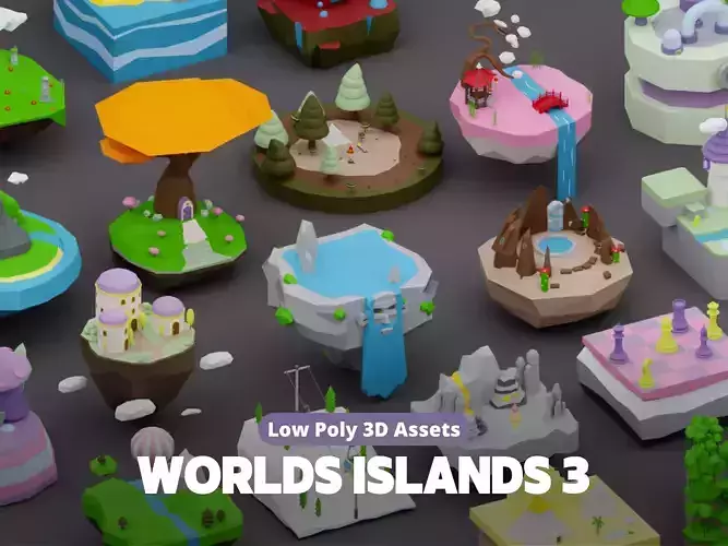 Low Poly Worlds Islands Exteriors Pack 3