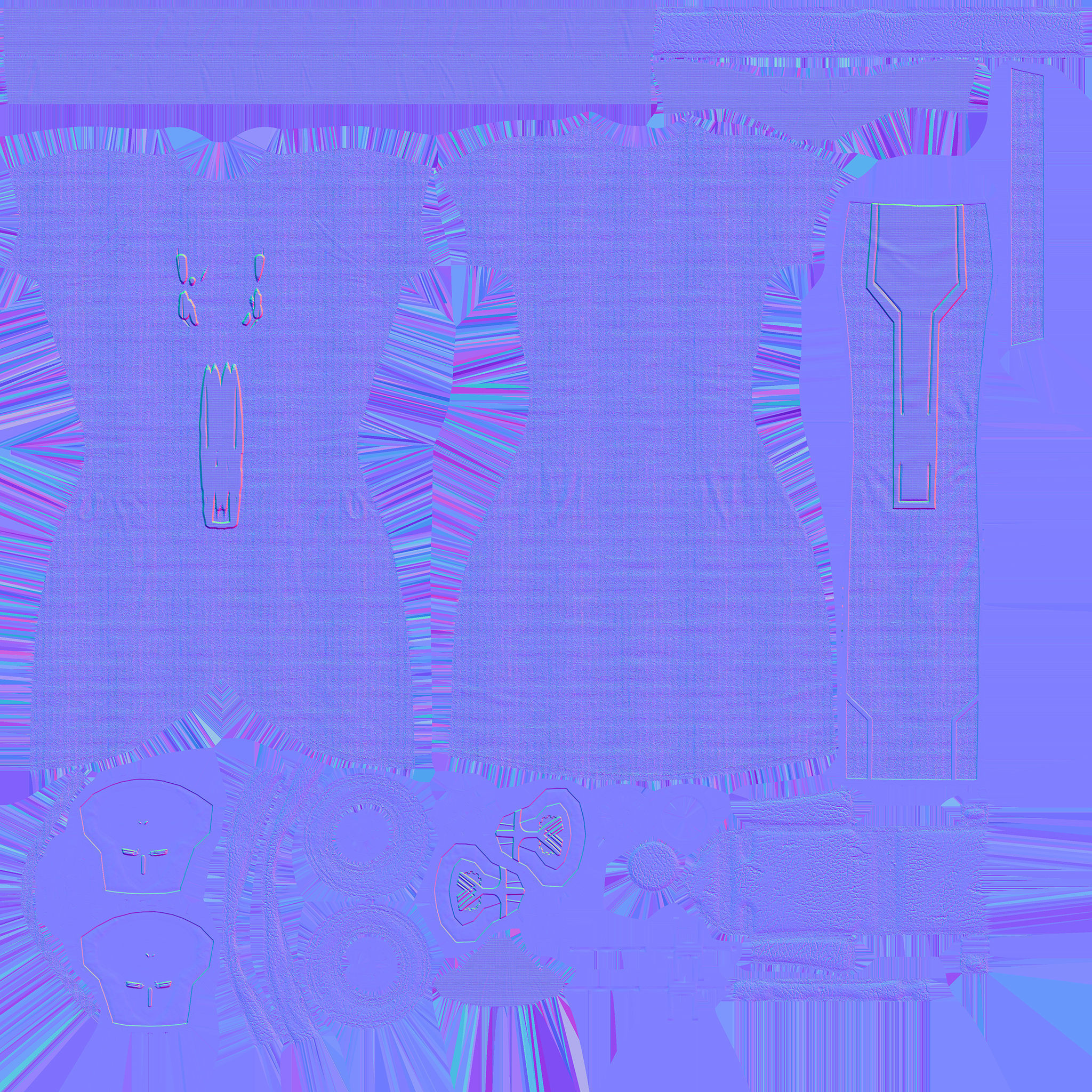 Female Blue Cosplay Steampunk Dress Low-poly 3D model_10