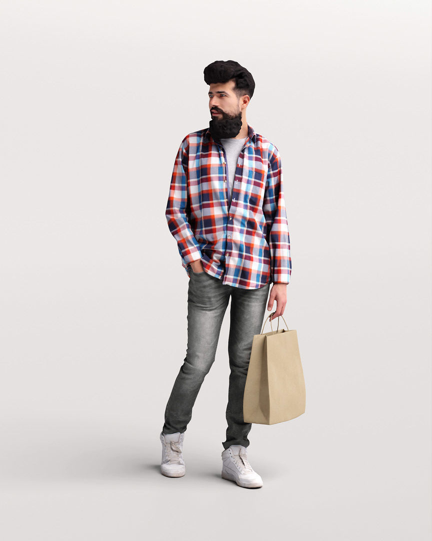 Humano Shopping Man 2208-8 3D model_11