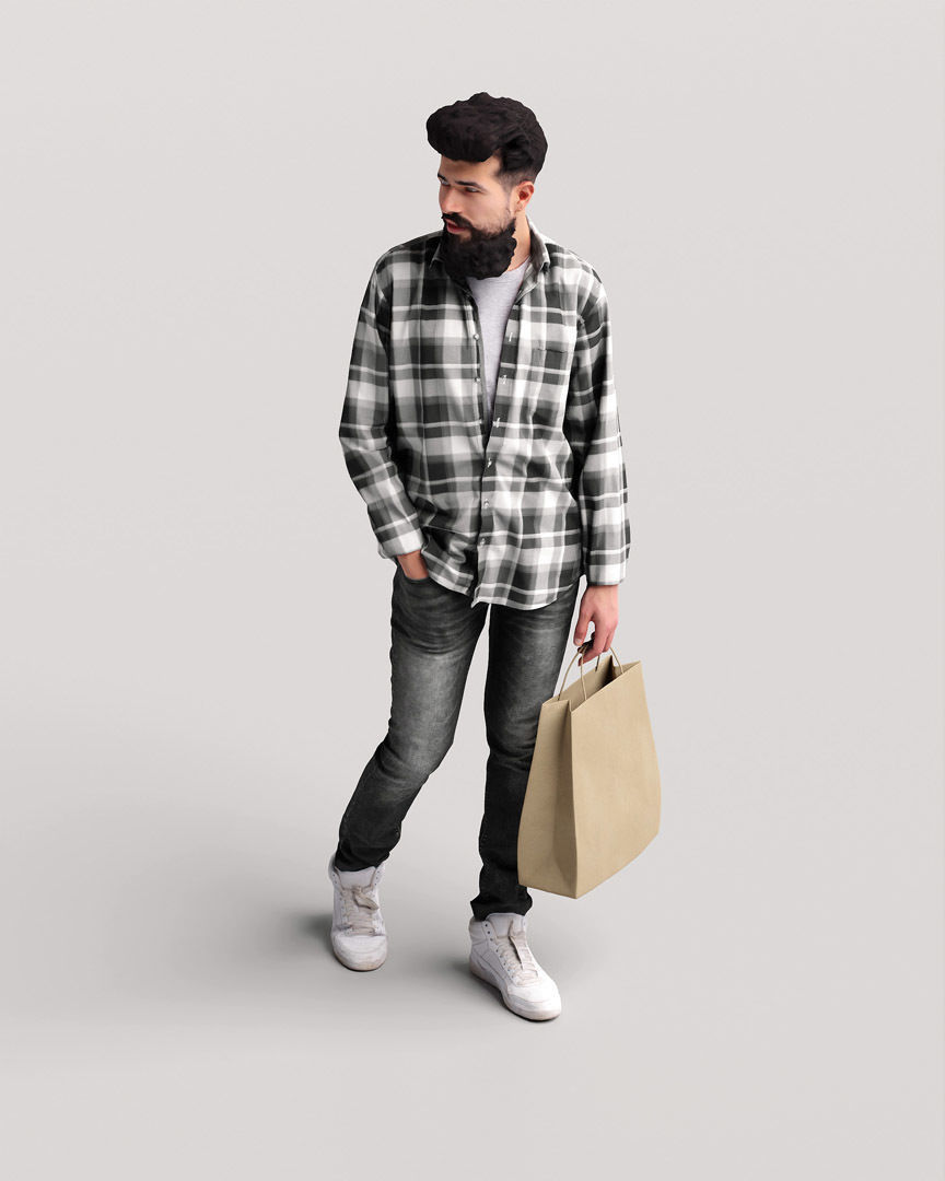Humano Shopping Man 2208-8 3D model_8