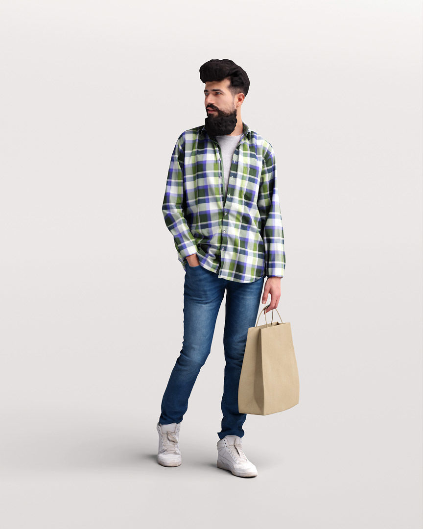 Humano Shopping Man 2208-8 3D model_9