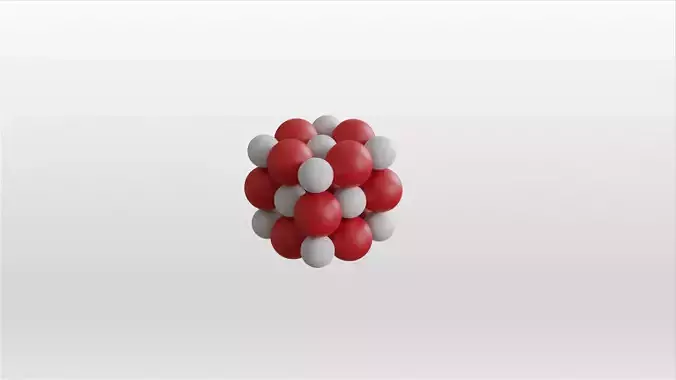 CaO Calcium oxide 3D model