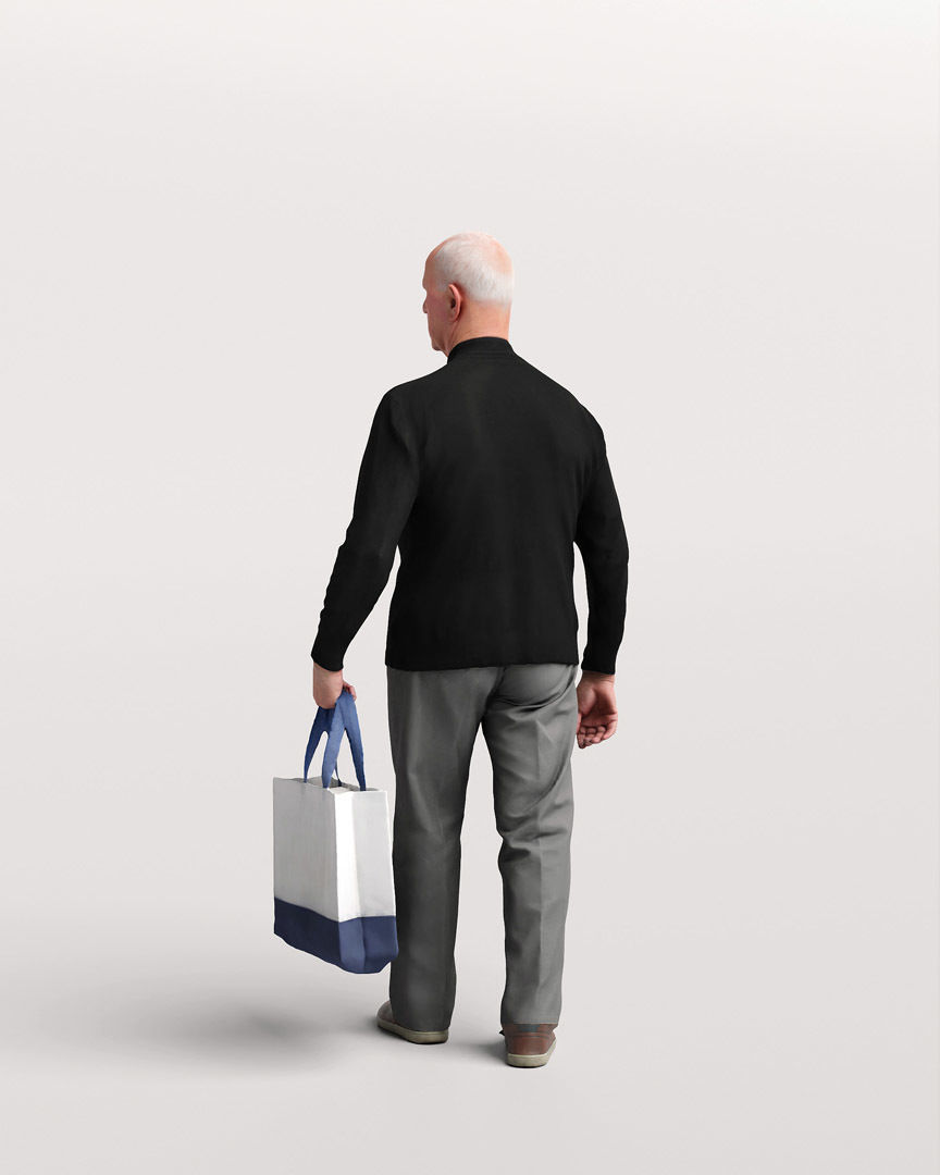 Humano Shopping Old Man 2208-12 3D model_4