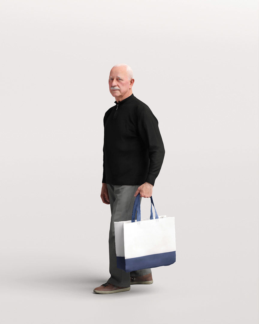Humano Shopping Old Man 2208-12 3D model_5