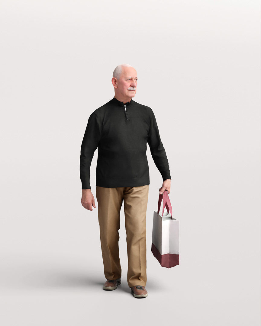 Humano Shopping Old Man 2208-12 3D model_11
