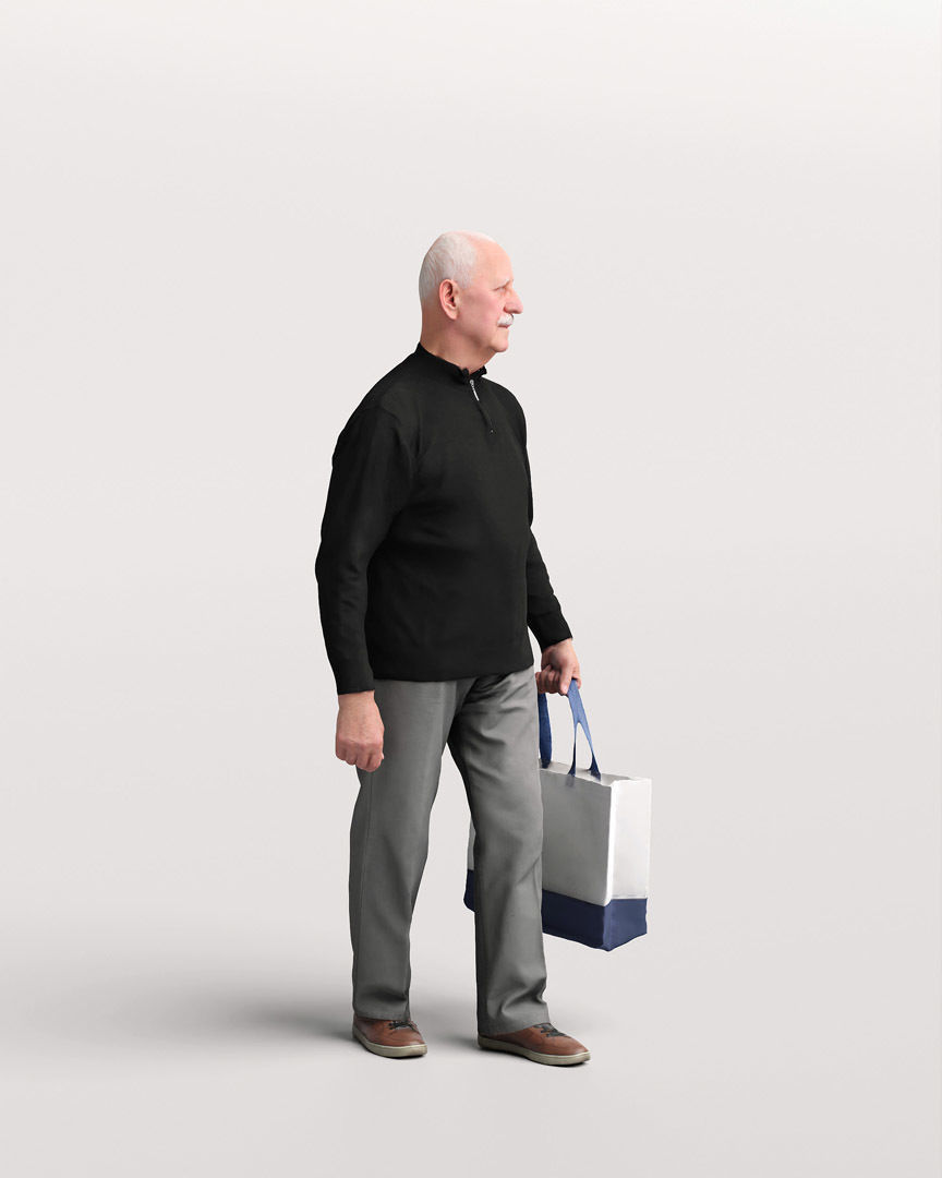 Humano Shopping Old Man 2208-12 3D model_2