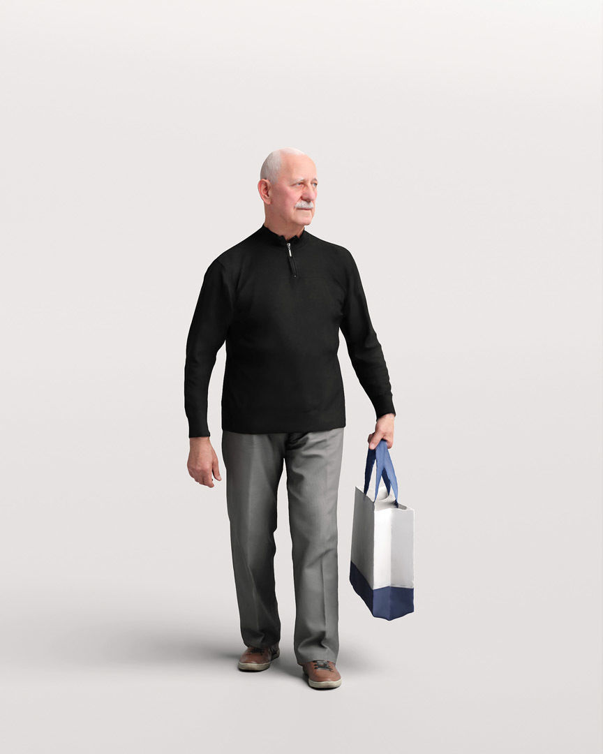 Humano Shopping Old Man 2208-12 3D model_1