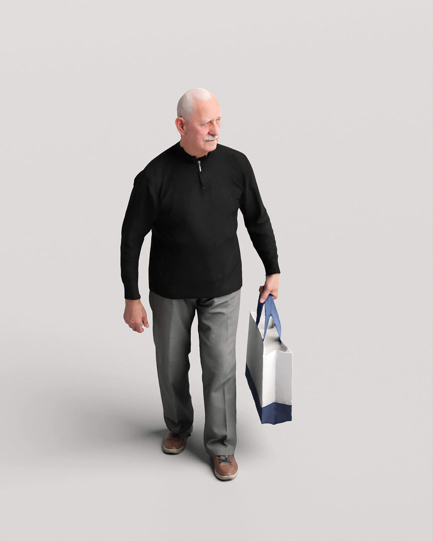 Humano Shopping Old Man 2208-12 3D model_8