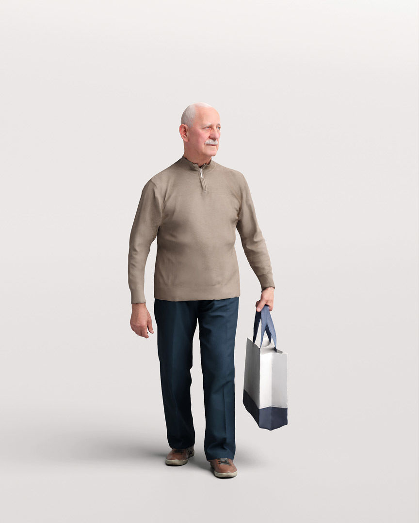 Humano Shopping Old Man 2208-12 3D model_9